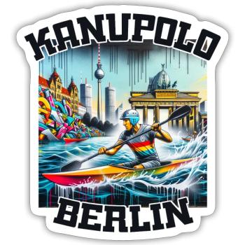 Canoe Polo Berlin Graffiti - Sticker size S (10 x 10 cm) - white matte - Front