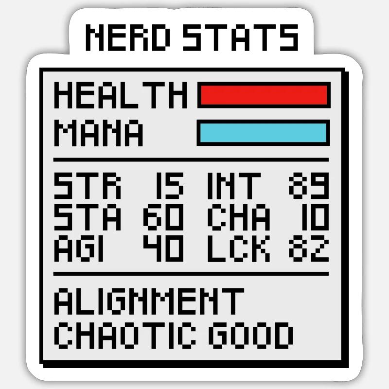 Nerd Stat Window Sticker size S (10 x 10 cm)