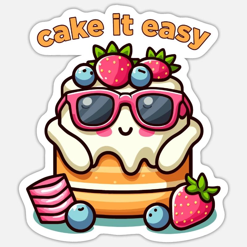 Gâteau en toute simplicité - Sticker taille S (10 x 10 cm) - blanc mat