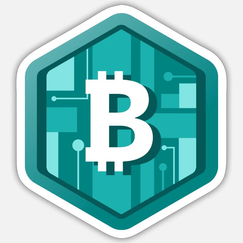 B Krypto Logo - Sticker Größe S (10 x 10 cm) - Mattweiß