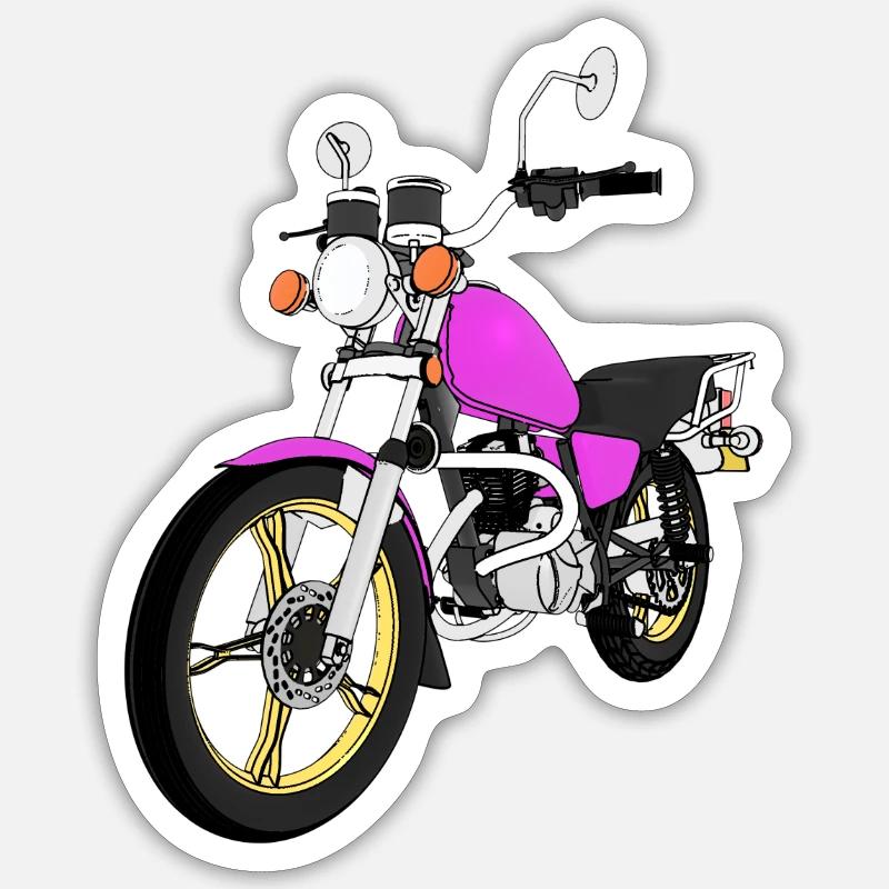 motorrad - Sticker Größe S (10 x 10 cm) - Mattweiß