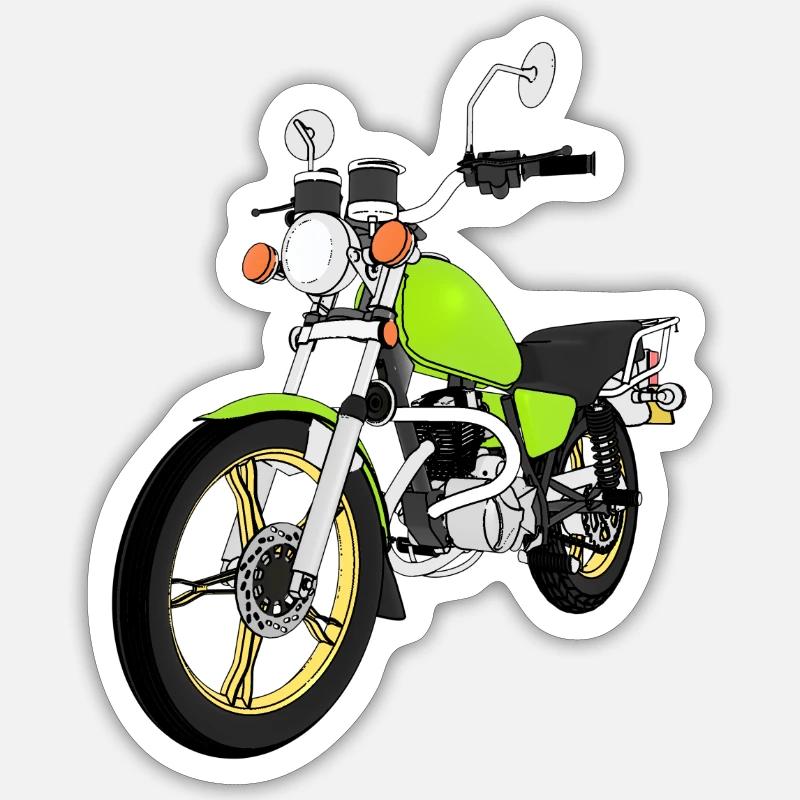 motocyclette - Sticker taille S (10 x 10 cm) - blanc mat