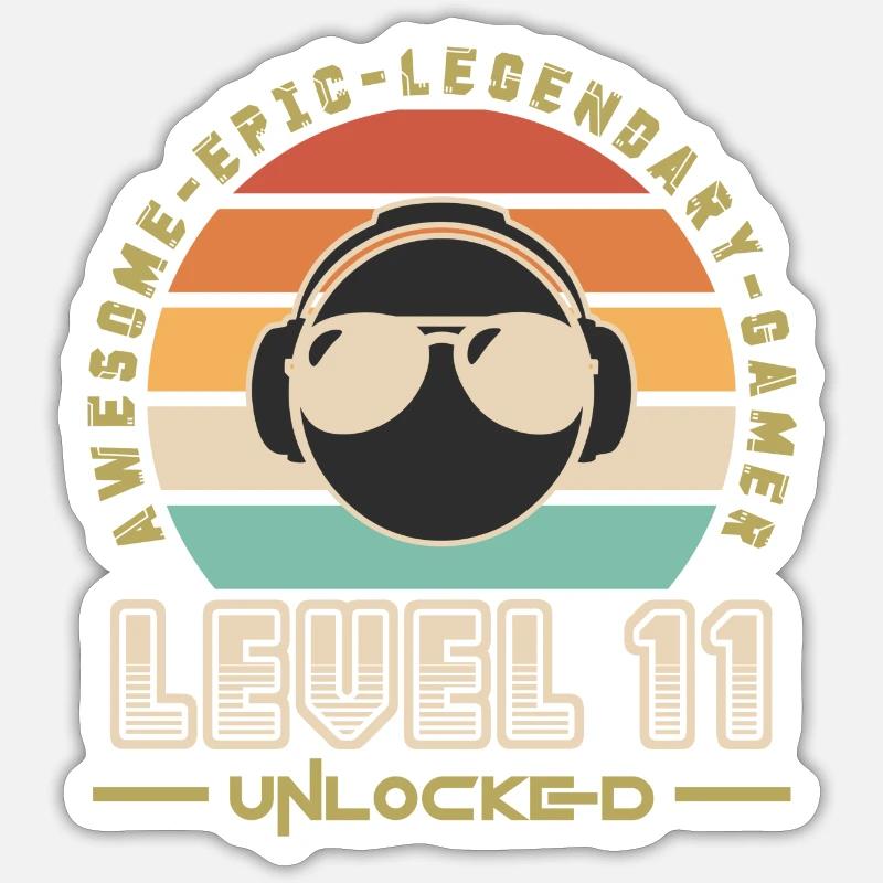 Level 11 - Sticker size S (10 x 10 cm) - white matte