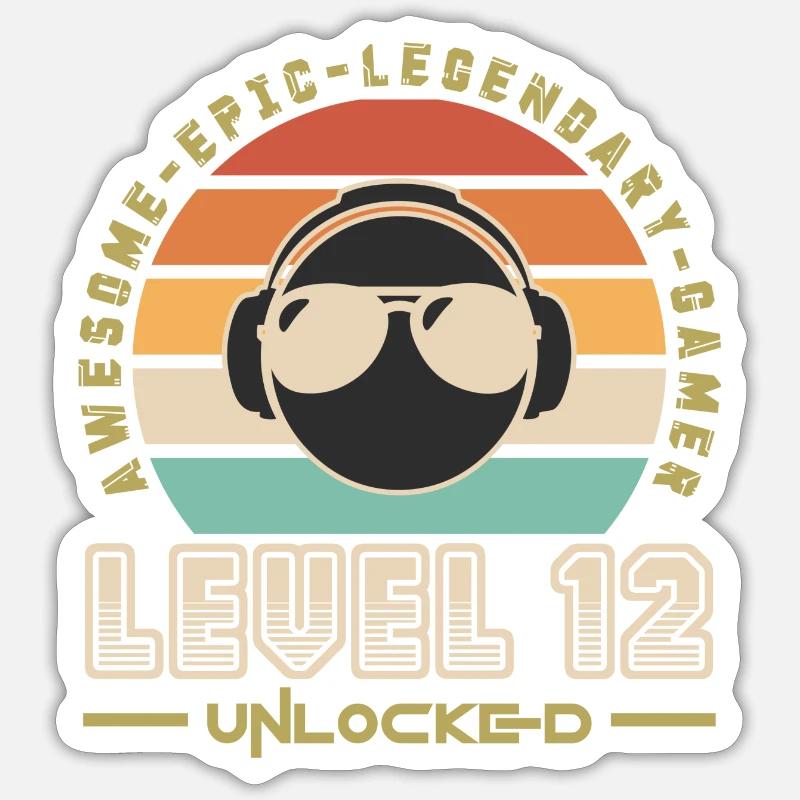 Level 12 - Sticker taille S (10 x 10 cm) - blanc mat