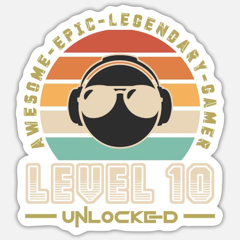 Level 10 - Sticker size S (10 x 10 cm) - white matte