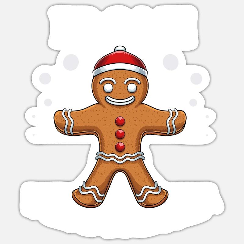 Lebkuchenmann - Lebkuchen Weihnachten Geschenk - Sticker Größe S (10 x 10 cm) - Mattweiß