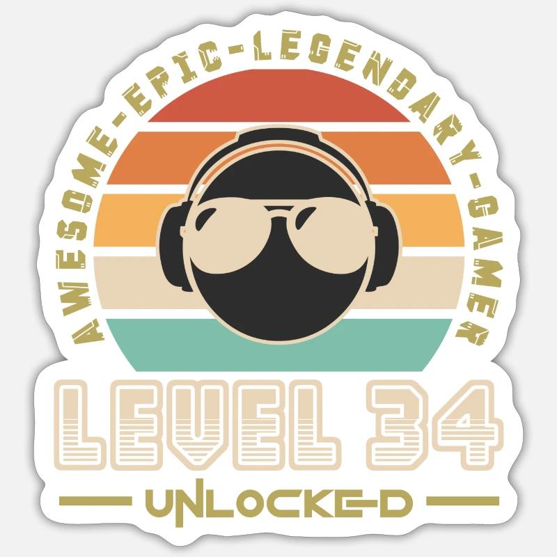 Level 34 - Sticker size S (10 x 10 cm) - white matte