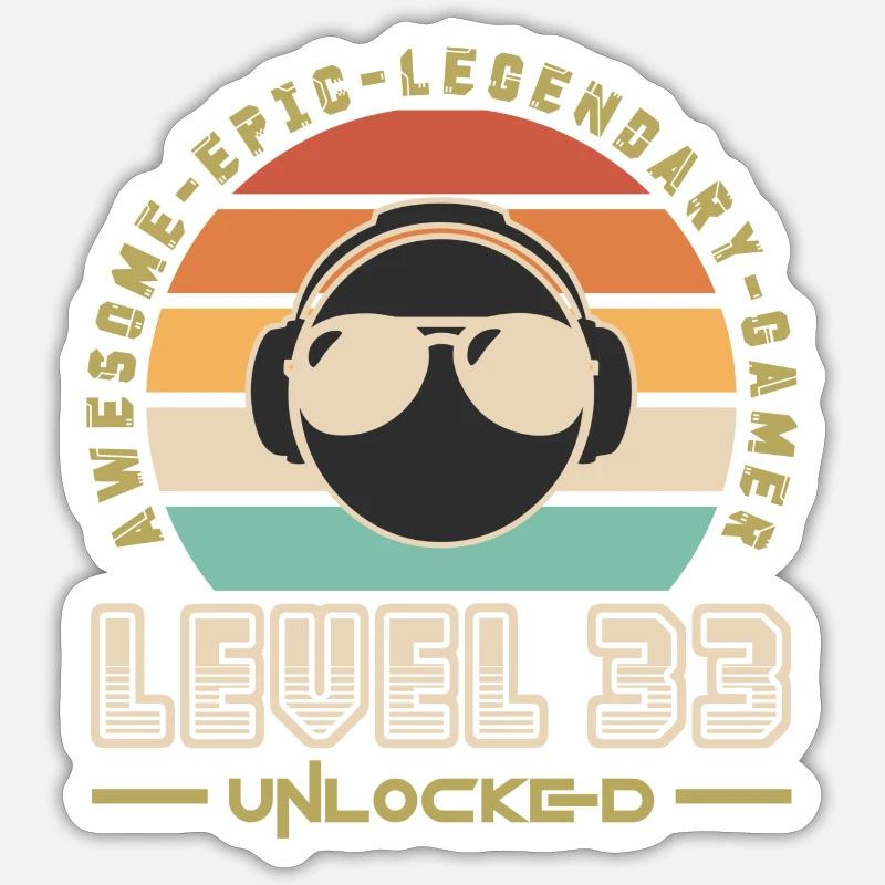 Stufe 33 - Sticker Größe S (10 x 10 cm) - Mattweiß