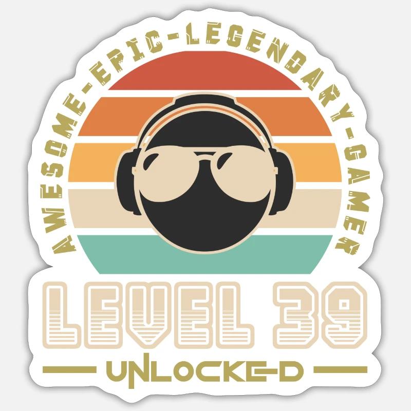 Level 39 - Sticker taille S (10 x 10 cm) - blanc mat
