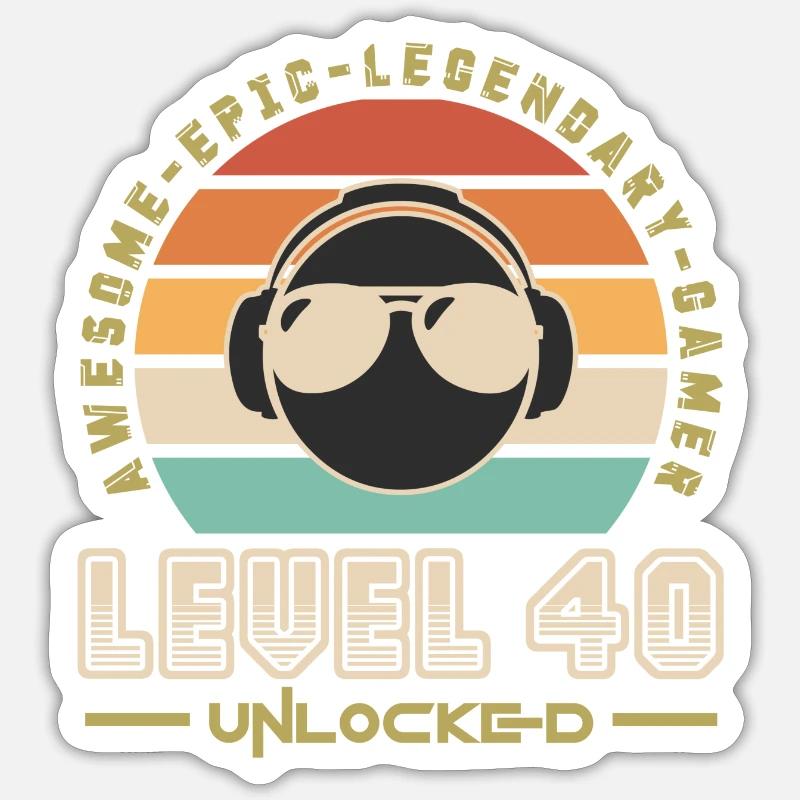 Level 40 Sticker taille S (10 x 10 cm)