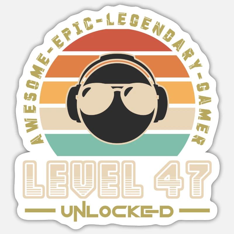 Level 47 - Sticker taille S (10 x 10 cm) - blanc mat