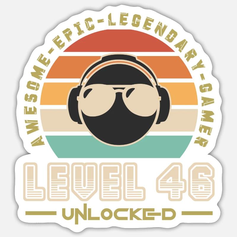 Level 46 - Sticker taille S (10 x 10 cm) - blanc mat