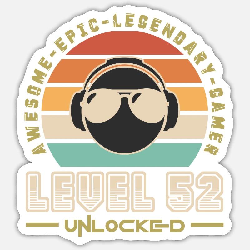 Stufe 52 - Sticker Größe S (10 x 10 cm) - Mattweiß