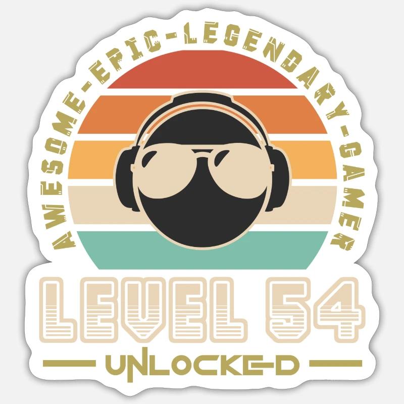 Level 54 - Sticker taille S (10 x 10 cm) - blanc mat