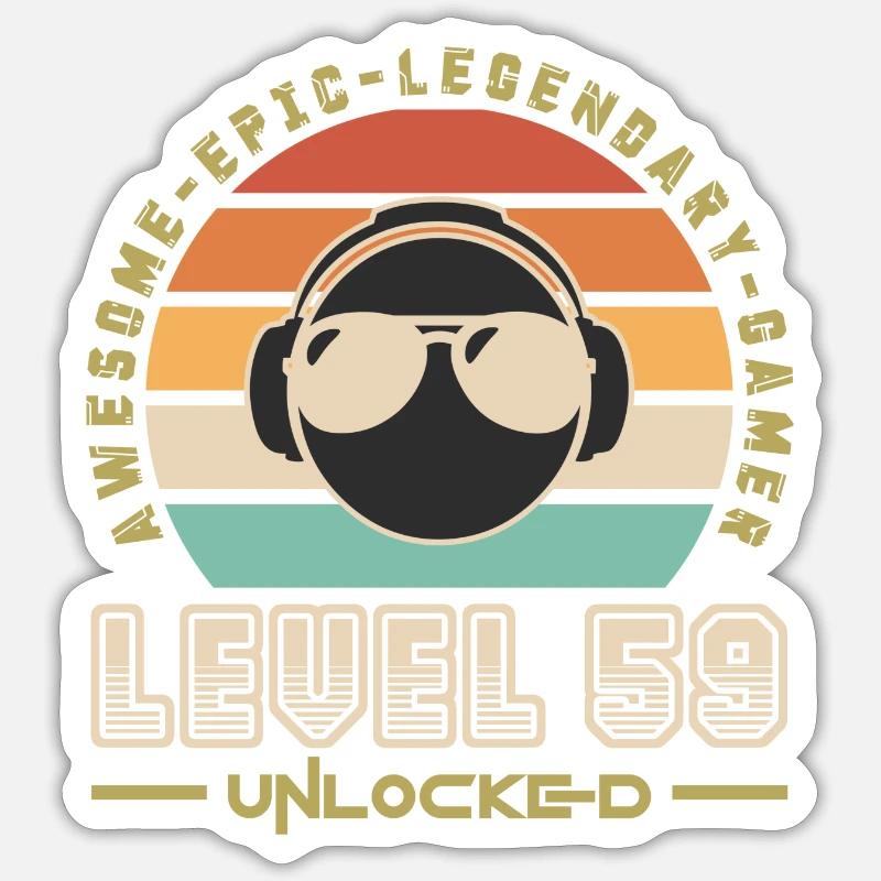 Level 59 - Sticker size S (10 x 10 cm) - white matte