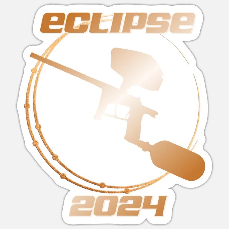 Eclipse 2024, with a paintball marker. Sticker size S (10 x 10 cm)