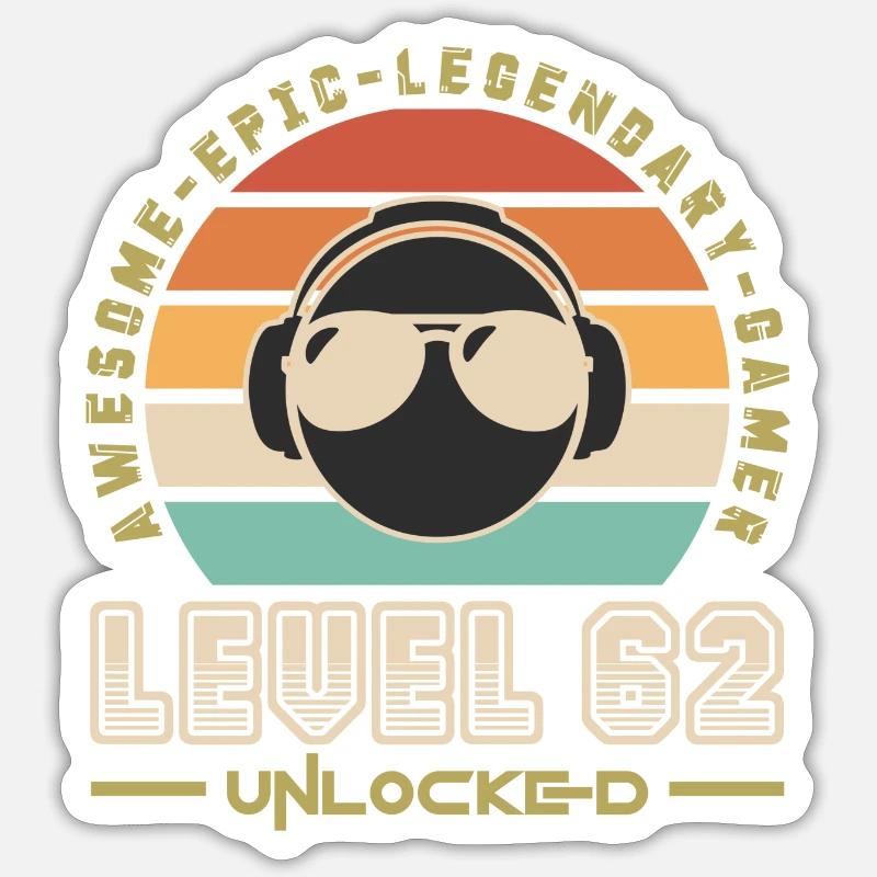 Level 62 - Sticker size S (10 x 10 cm) - white matte
