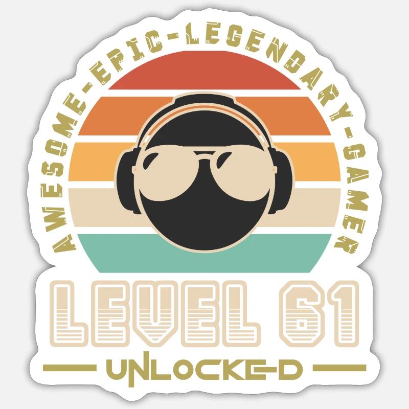 Stufe 61 - Sticker Größe S (10 x 10 cm) - Mattweiß