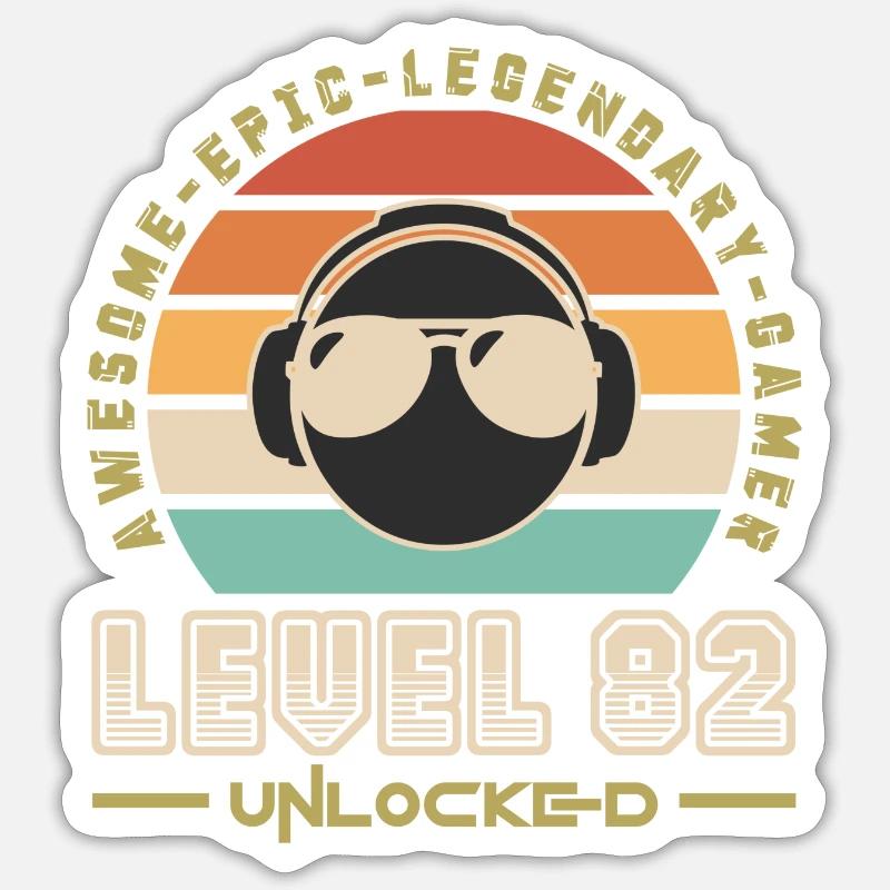 Level 82 - Sticker taille S (10 x 10 cm) - blanc mat