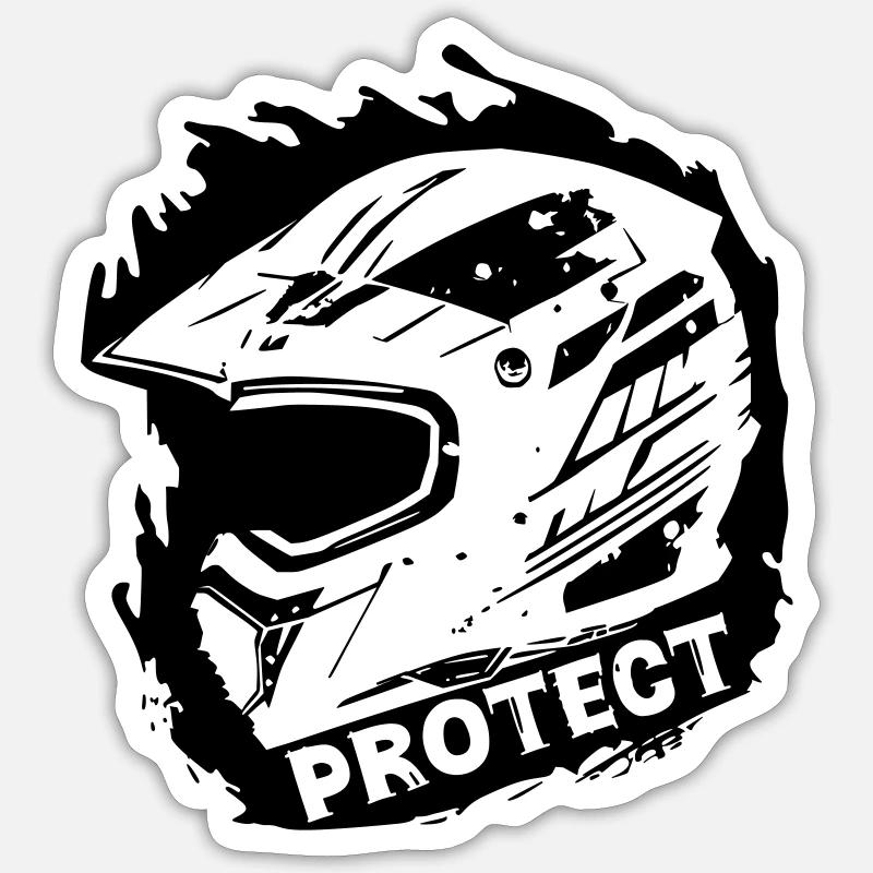 Protect - Schutzhelm [Schwarz] Sticker Größe S (10 x 10 cm)