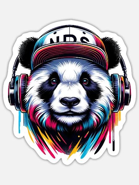 Urbaner Panda - Sticker Größe S (10 x 10 cm) - Mattweiß