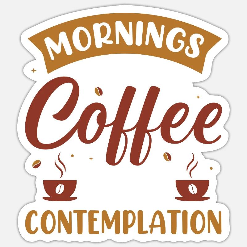 Le matin, c’est pour le café- Kaffee Sprüche - Kaffee - Sticker taille S (10 x 10 cm) - blanc mat