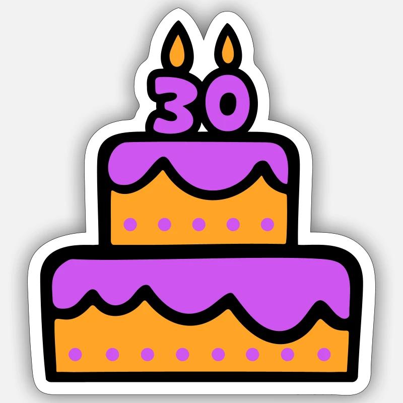 30. Geburtstag Sticker Größe S (10 x 10 cm)