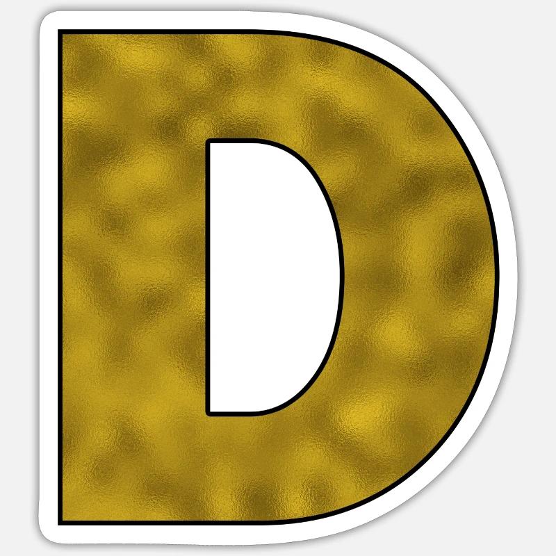 Buchstabe D Gold - Sticker Größe S (10 x 10 cm) - Mattweiß