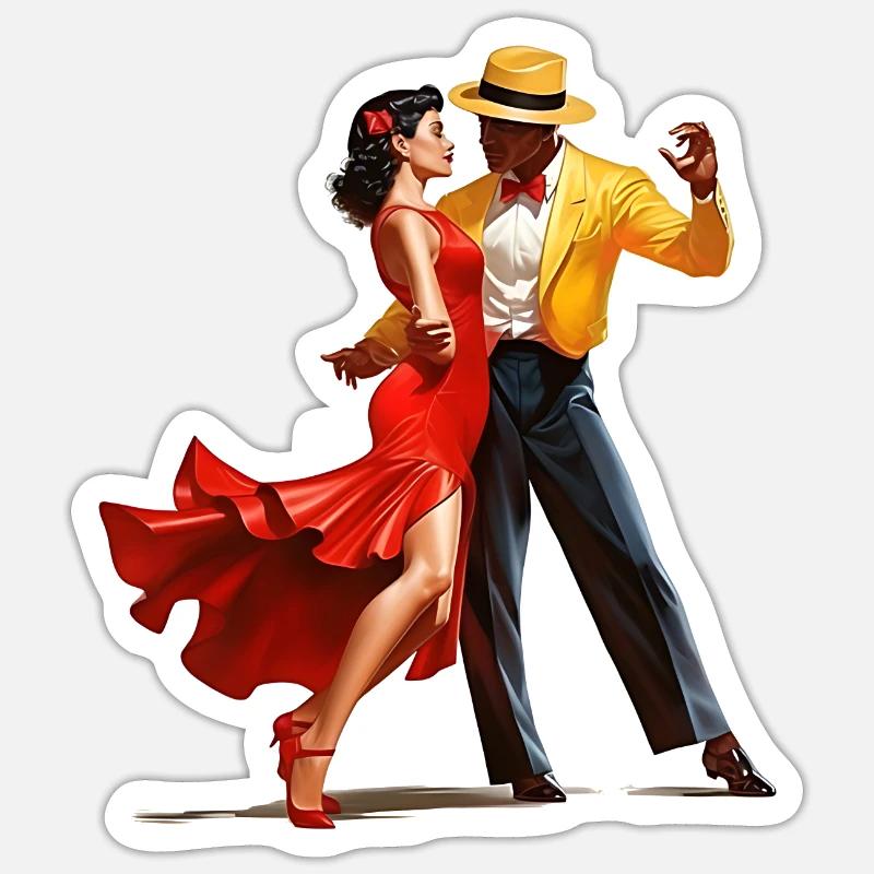 Selbstvertrauen durch Tanzen - Sticker Größe S (10 x 10 cm) - Mattweiß