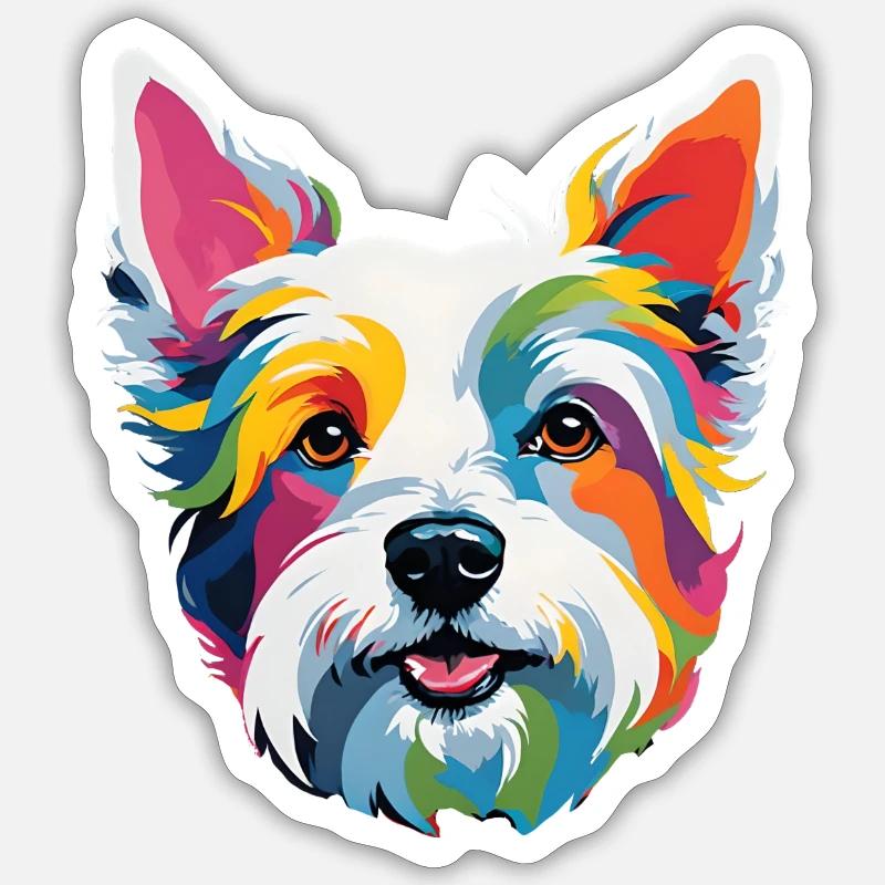 Westie - Sticker taille S (10 x 10 cm) - blanc mat