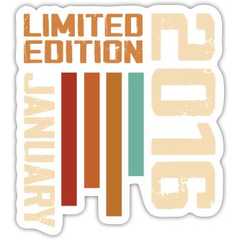 Januar 2016 - 2016 Januar Geburtstagsgeschenk - Sticker Größe S (10 x 10 cm) - Mattweiß - Vorne