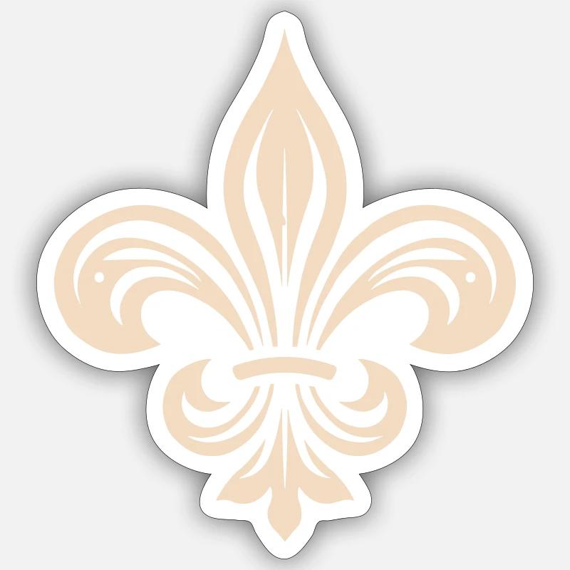fleur de lys - Sticker taille S (10 x 10 cm) - blanc mat