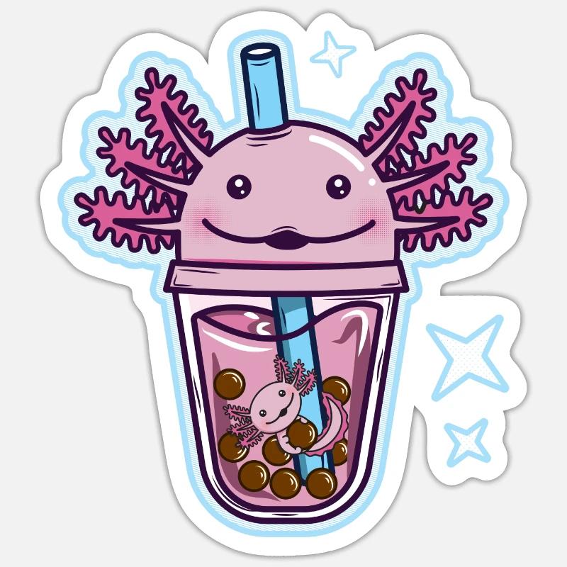 Axolotl Bubble tea Sticker size S (10 x 10 cm)