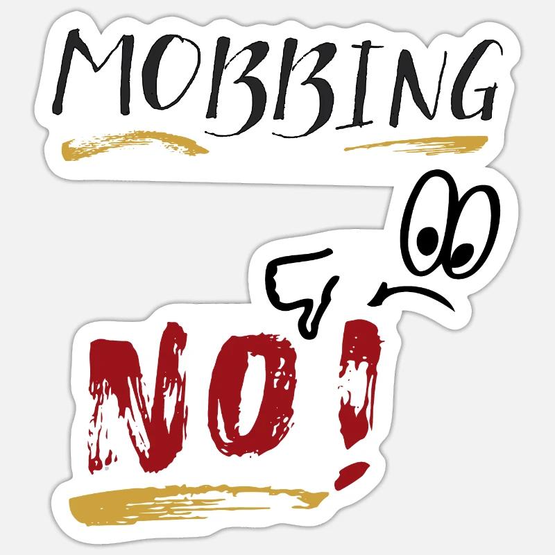 L’intimidation NON ! - Sticker taille S (10 x 10 cm) - blanc mat