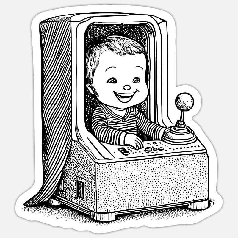 Bébé d’arcade Sticker taille S (10 x 10 cm)