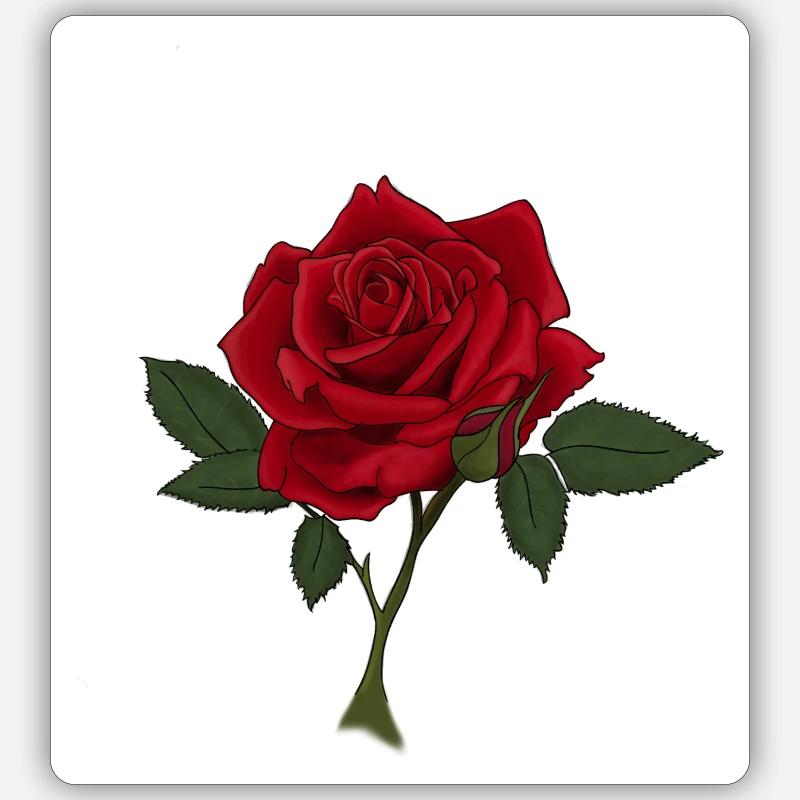Rose - Sticker taille S (10 x 10 cm) - blanc mat