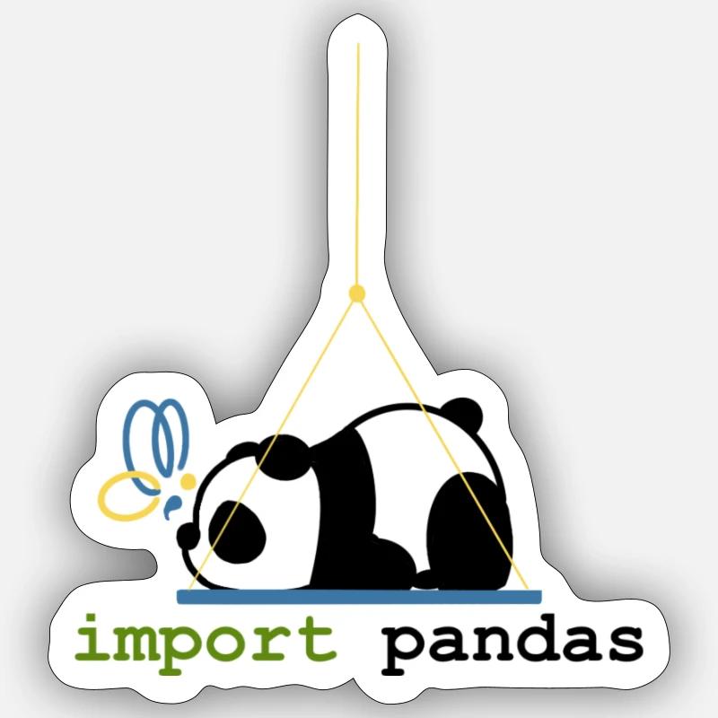 Python Jokes Import Pandas Programmation Sticker taille S (10 x 10 cm)