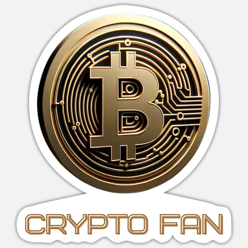 Bitcoin 3D Kryptowährung Sticker Größe S (10 x 10 cm)