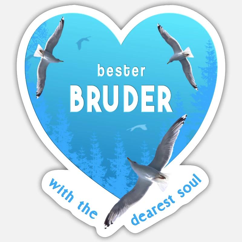 bester Bruder - Sticker Größe S (10 x 10 cm) - Mattweiß