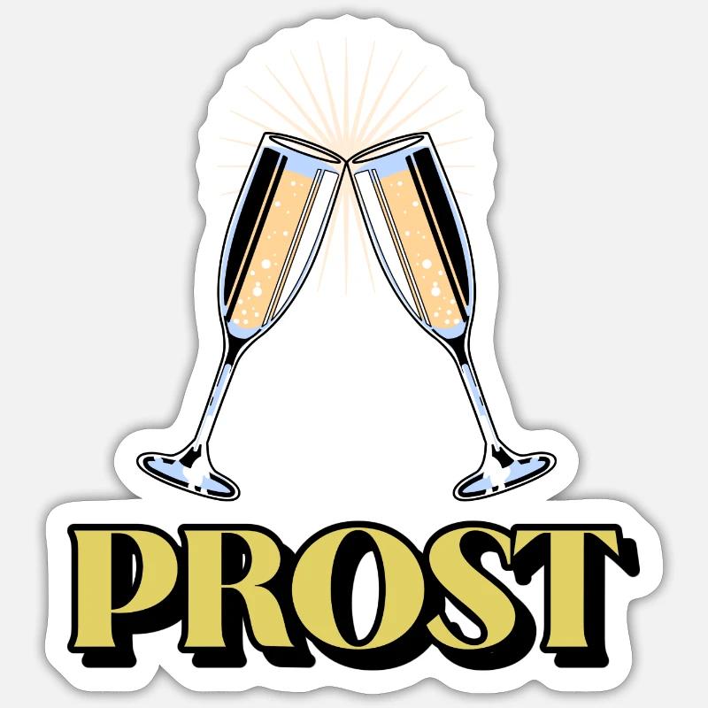 PROST - Sticker Größe S (10 x 10 cm) - Mattweiß