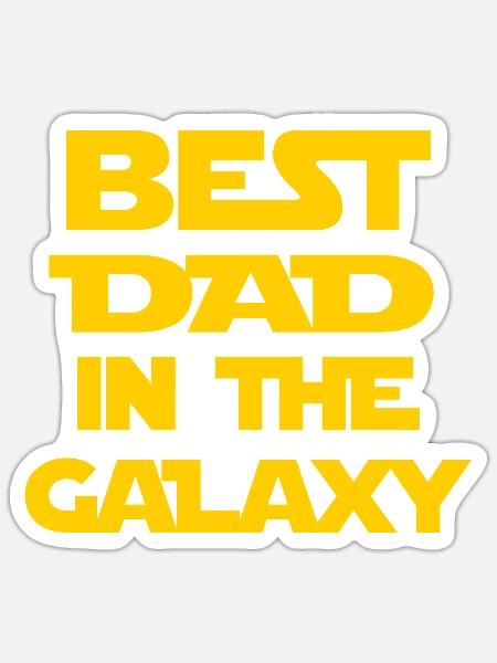 Bester Vater der Galaxie - Sticker Größe S (10 x 10 cm) - Mattweiß