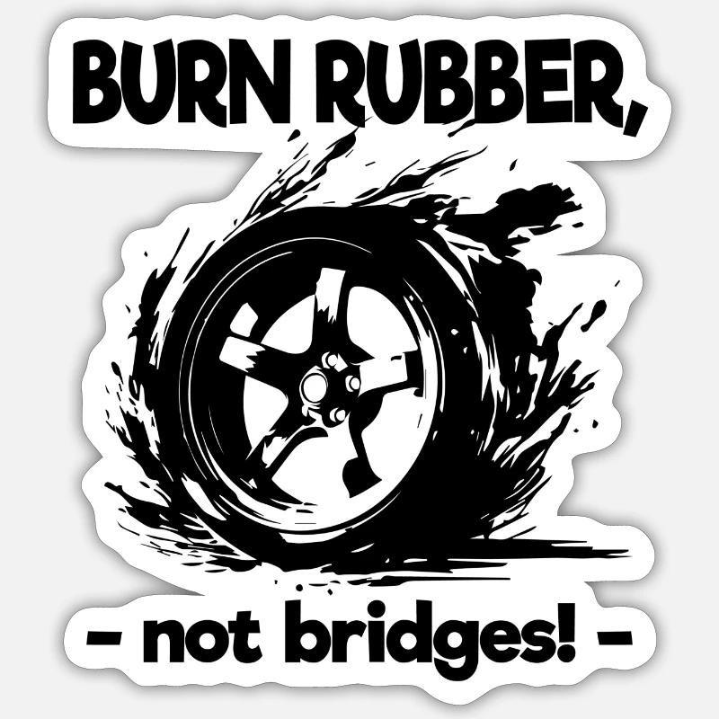 Burn Rubber Burnout Auto Tuning Car Drifting Drift Sticker Größe S (10 x 10 cm)