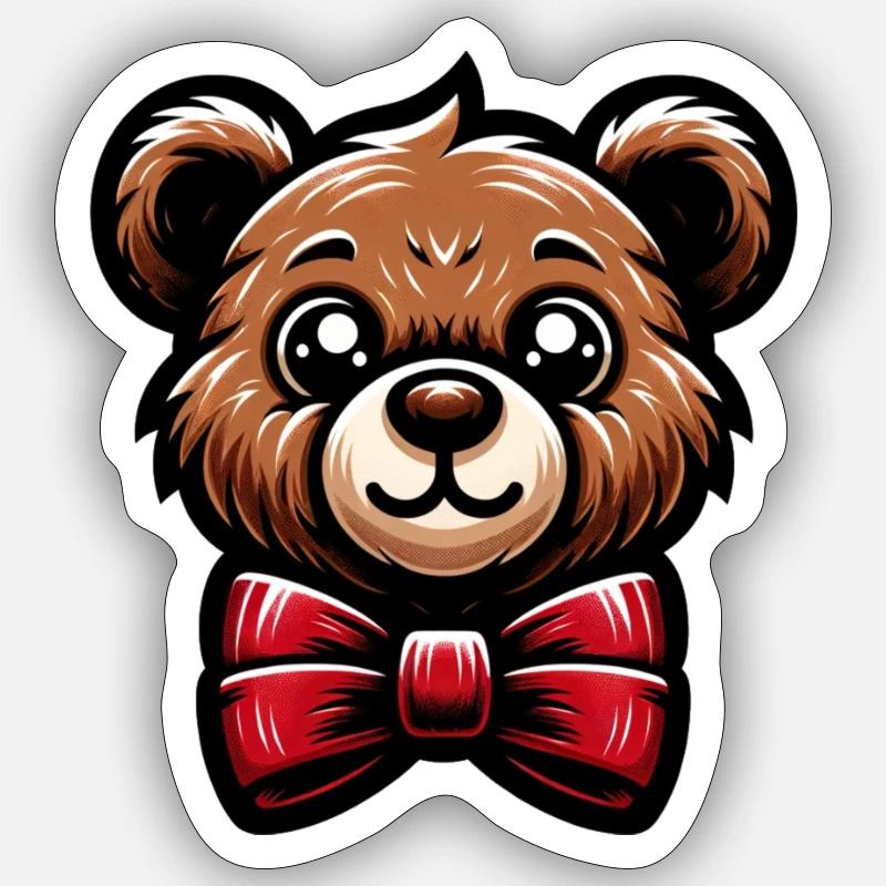 Süßer Teddybär - Sticker Größe S (10 x 10 cm) - Mattweiß