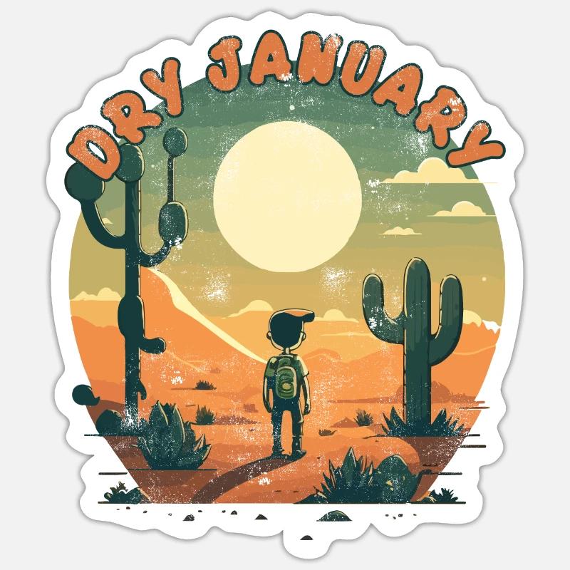 Janvier Sec : Résolution Sobre Sticker taille S (10 x 10 cm)