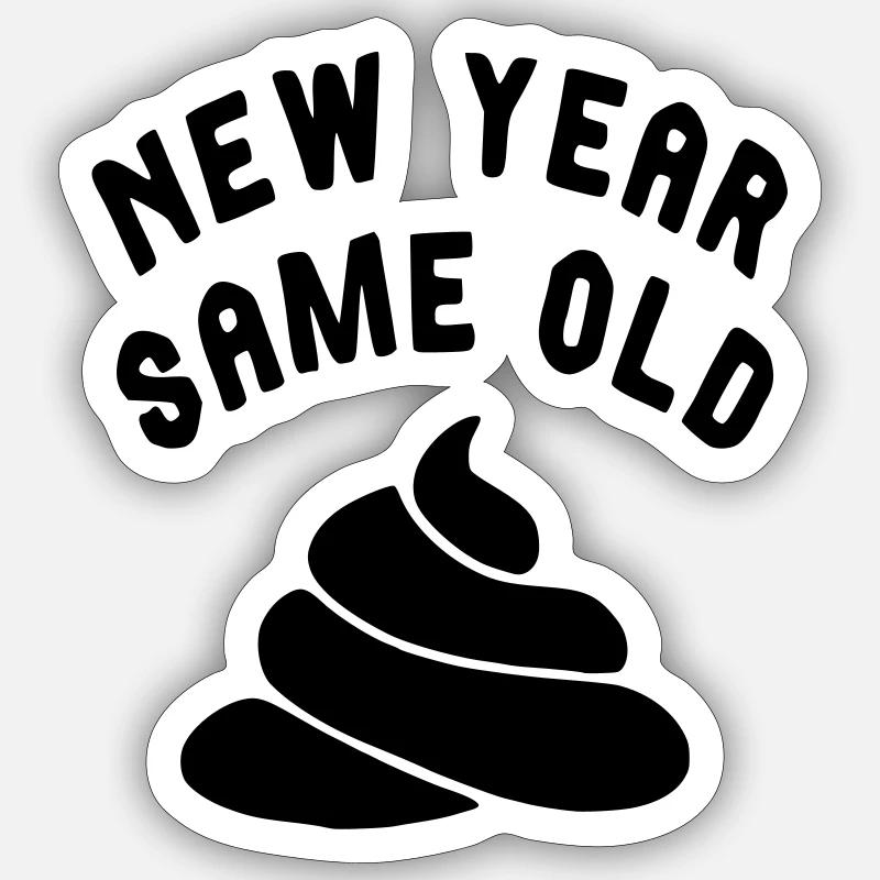 Chaque réveillon du Nouvel An, c’est le même... # Sticker taille S (10 x 10 cm)