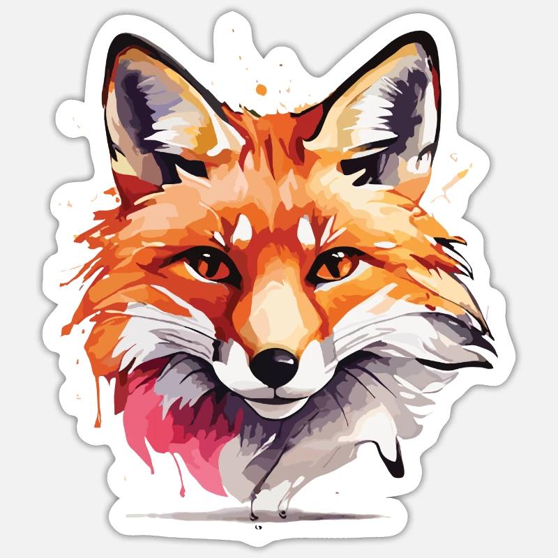 Cute Fox - Sticker size S (10 x 10 cm) - white matte