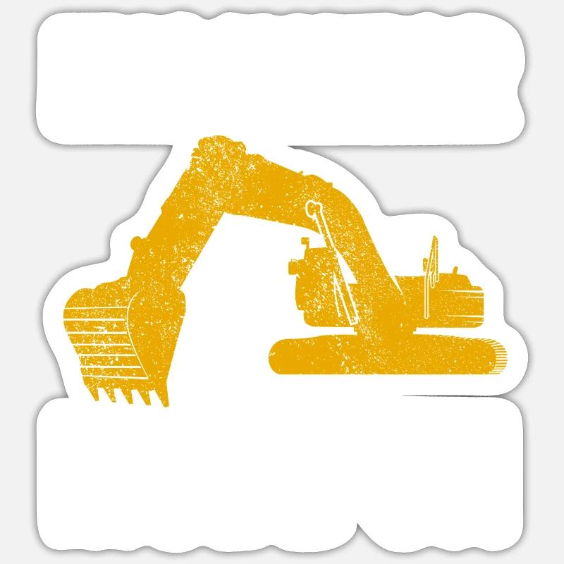 Baggerfahrer Bauarbeiter Bagger Sticker Größe S (10 x 10 cm)