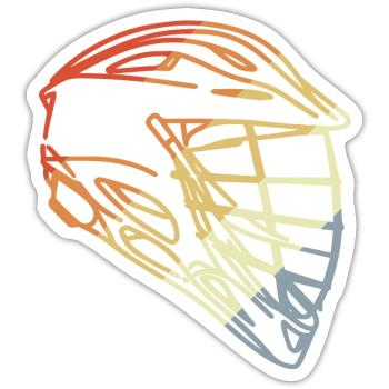 Lacrosse Helm Retro Stil - Sticker Größe S (10 x 10 cm) - Mattweiß - Vorne