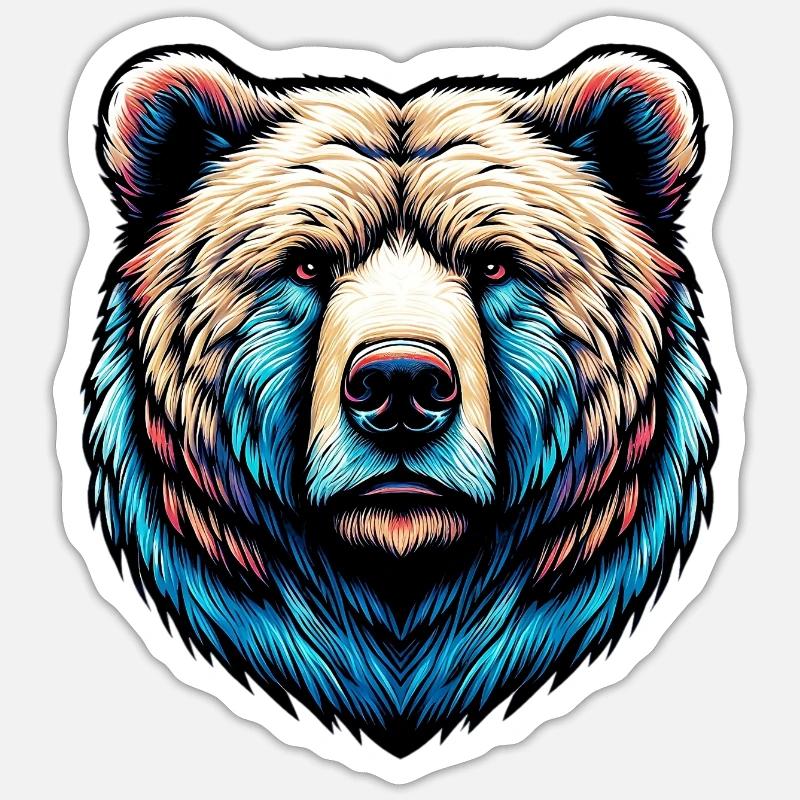 Ours - Sticker taille S (10 x 10 cm) - blanc mat