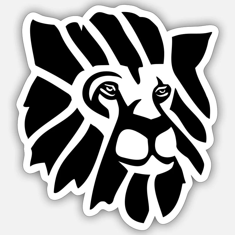 Lion - Sticker taille S (10 x 10 cm) - blanc mat
